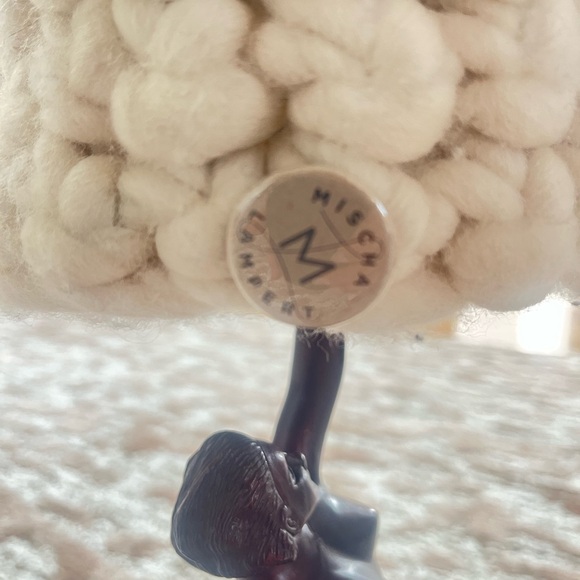 Mischa Lampert Beanie Pomster Chunky Knit w/ Raccoon Fur Pom | Size M | EUC main image 10
